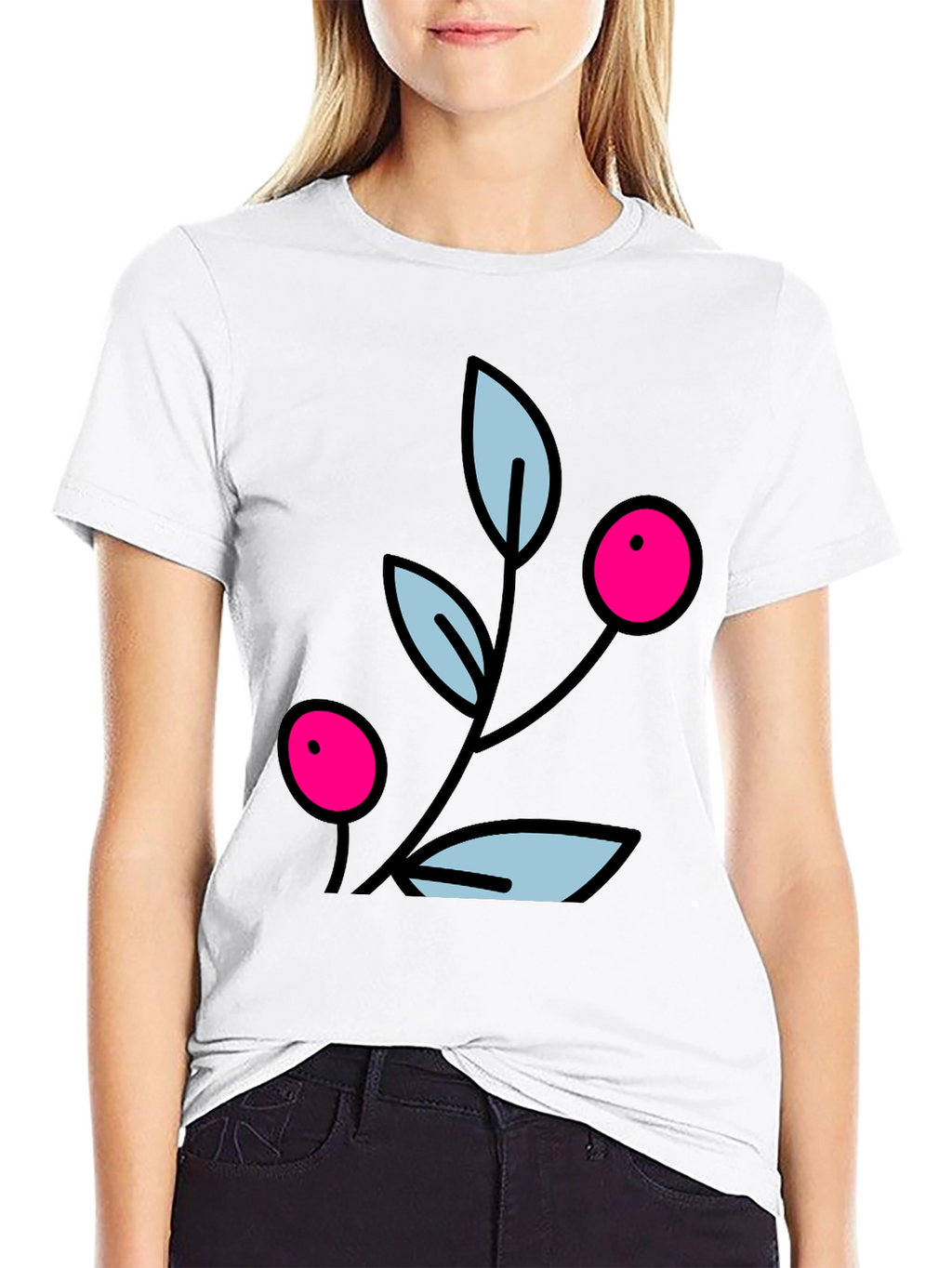 Berry Branch Graphic Black T-Shirt