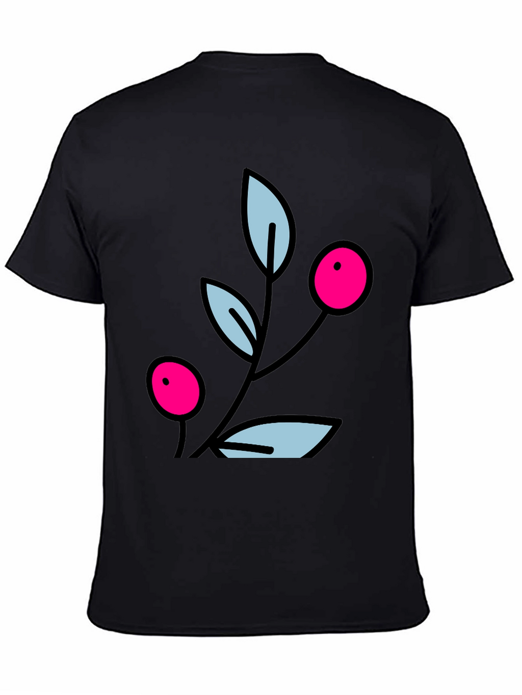 Berry Branch Graphic Black T-Shirt