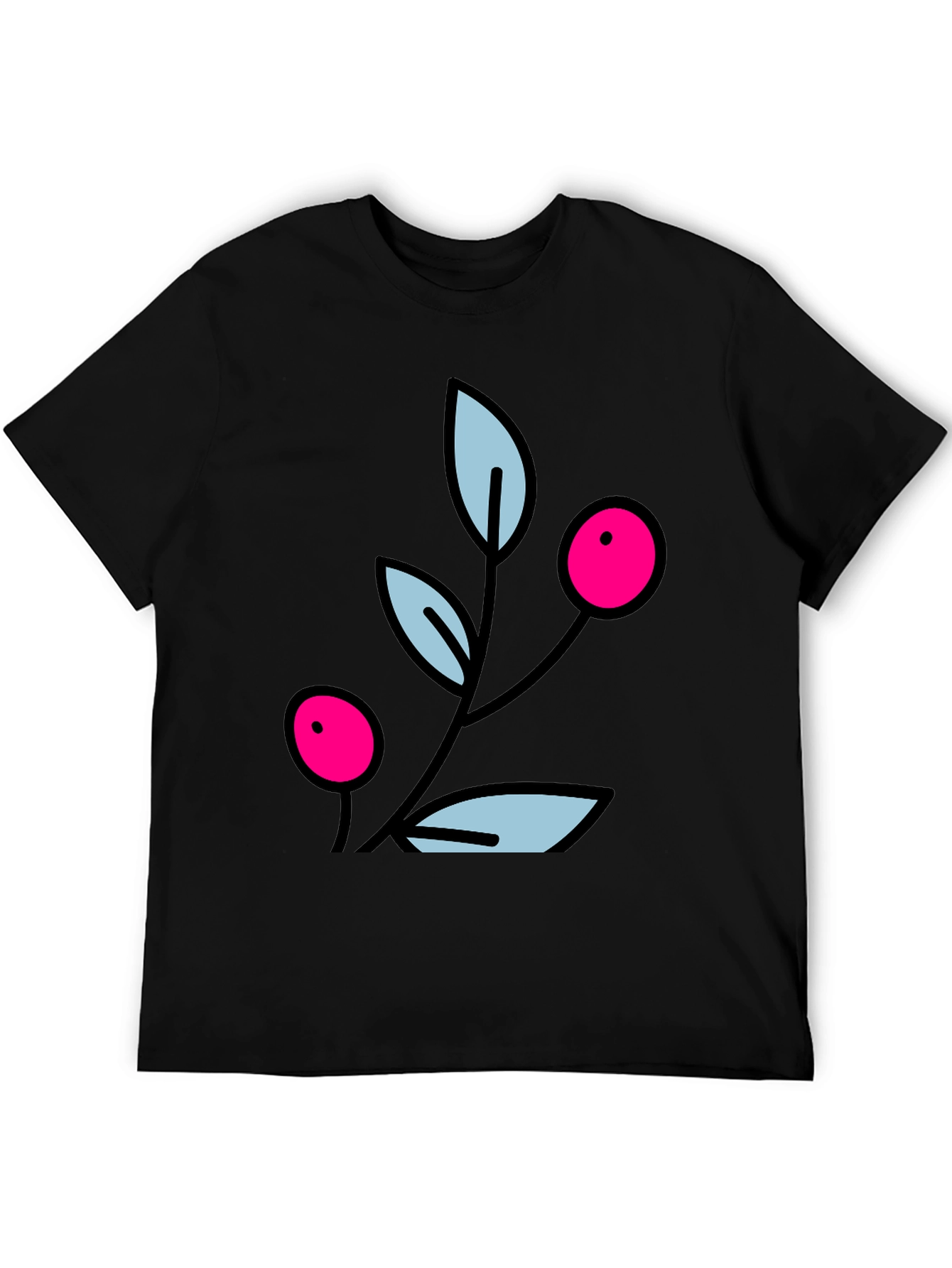 Berry Branch Graphic Black T-Shirt