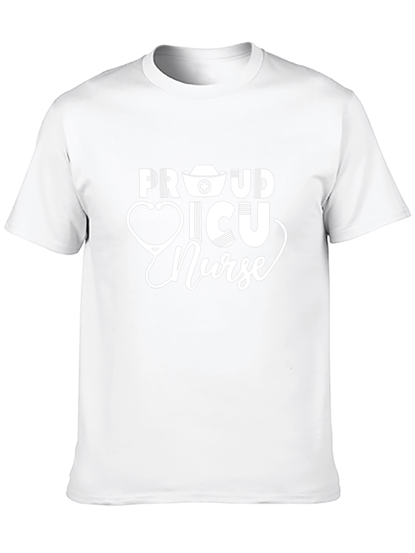 Proud ICU Nurse T-Shirt - Stethoscope & Nurse Hat