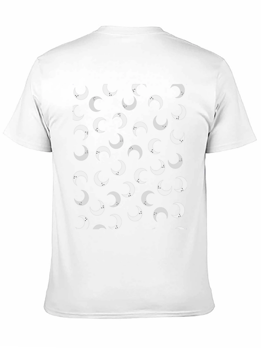 Crescent Moon Pattern Tee - Stylish Black Cotton T-Shirt