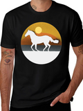 Horse Silhouette Graphic Tee - Sunset Design