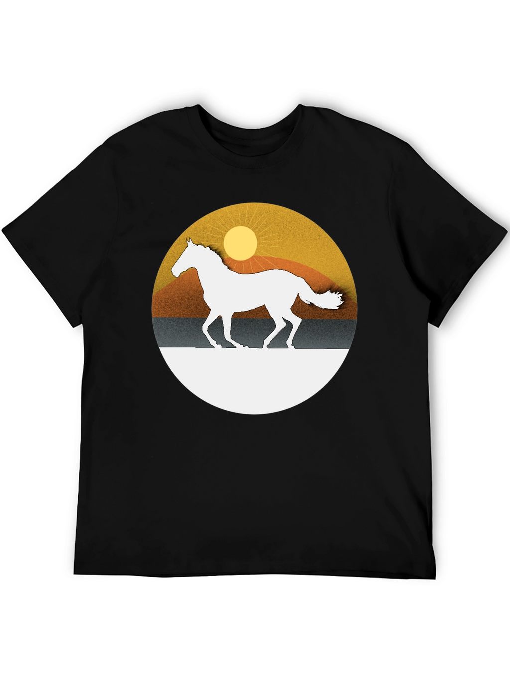 Horse Silhouette Graphic Tee - Sunset Design