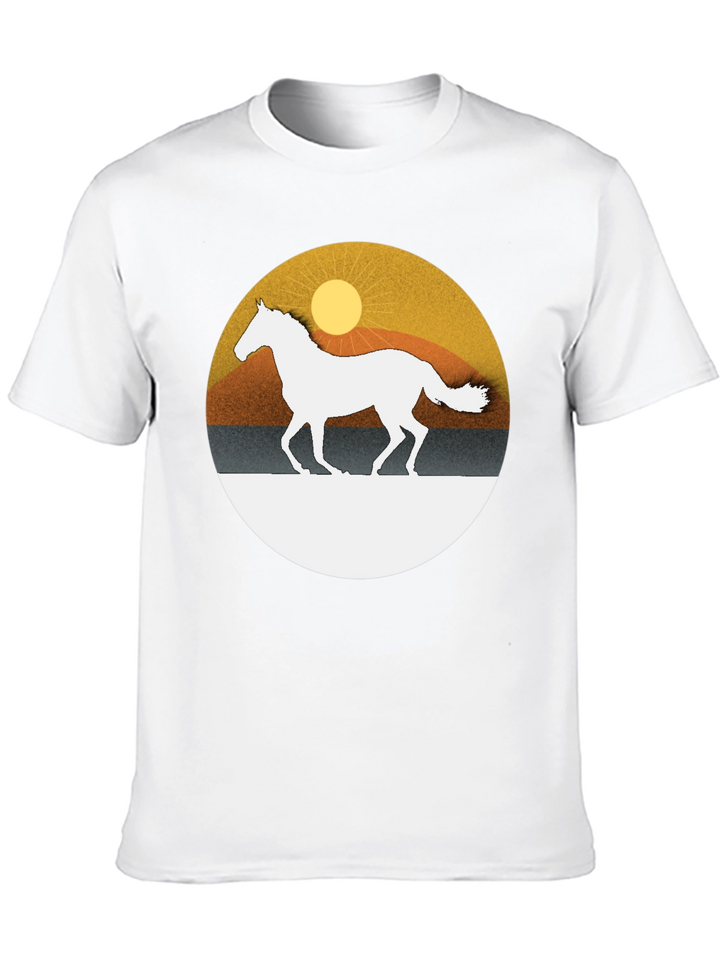 Horse Silhouette Graphic Tee - Sunset Design