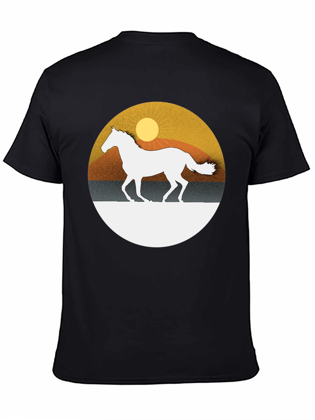 Horse Silhouette Graphic Tee - Sunset Design
