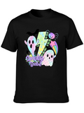 Spooky Babe Halloween Graphic Tee - Black Cotton Blend