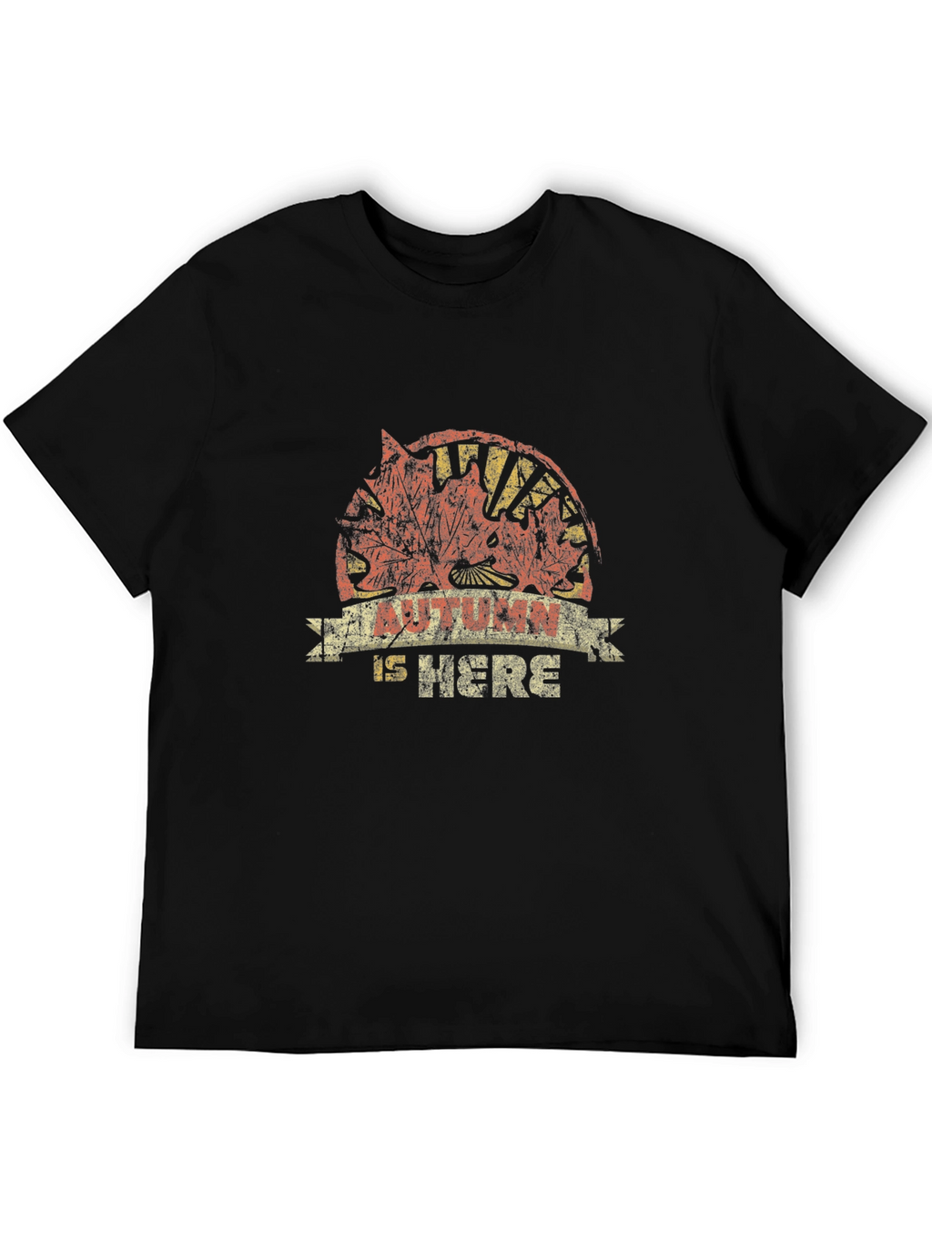 Autumn Is Here Black Graphic T-Shirt