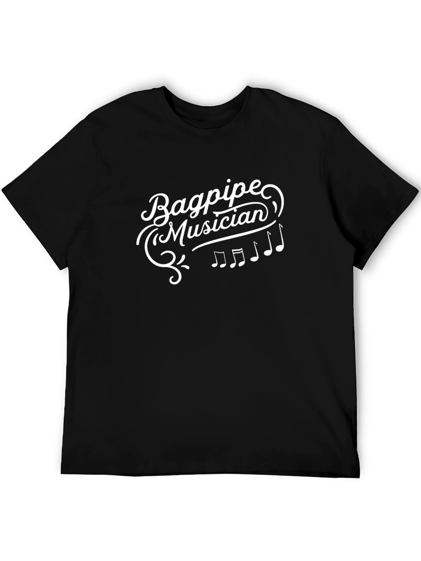 Bagpipe Musician T-Shirt - Black Cotton Tee