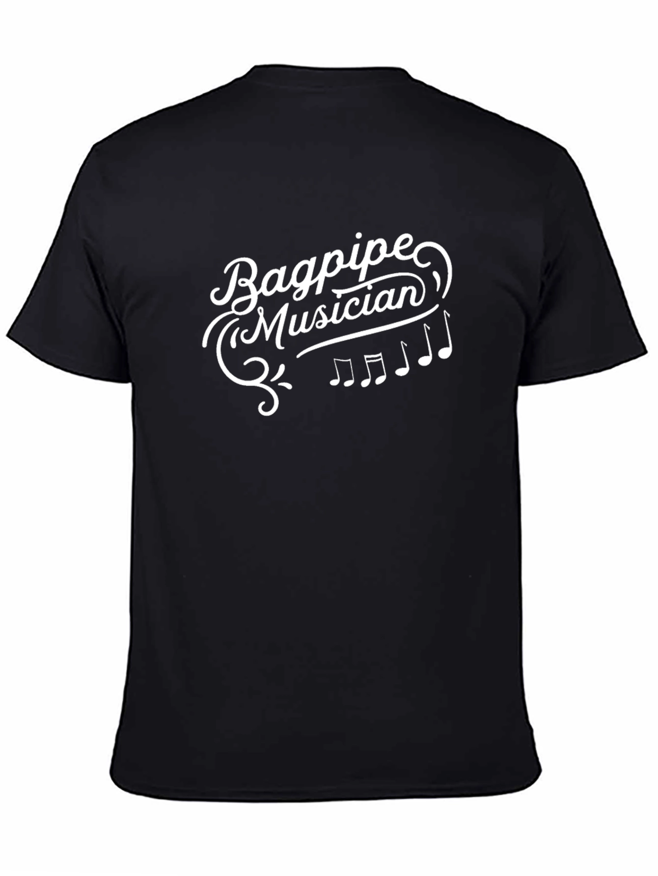 Bagpipe Musician T-Shirt - Black Cotton Tee