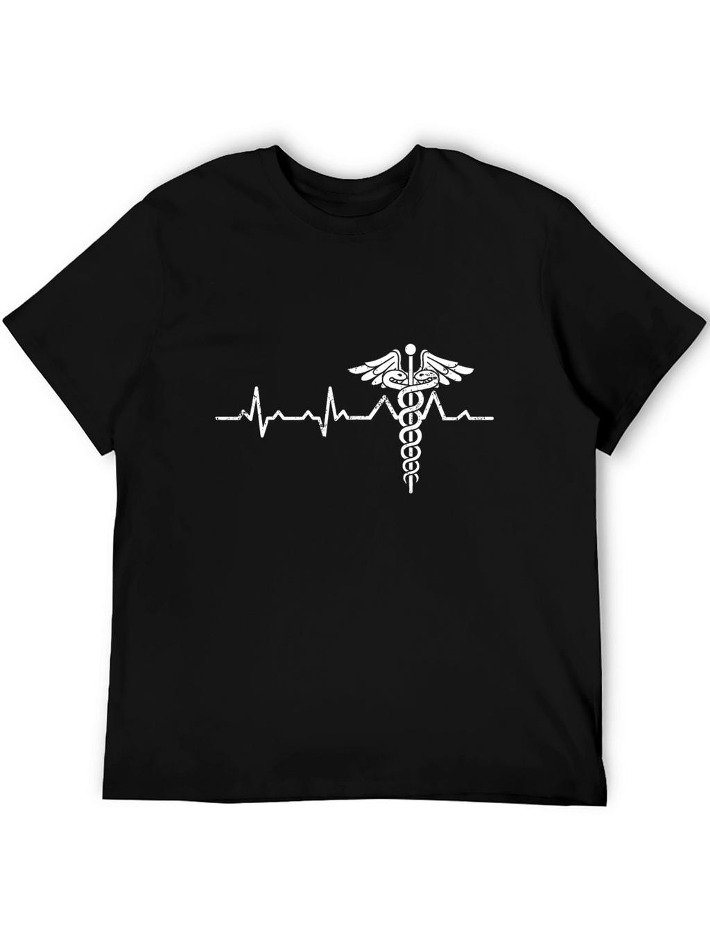 Heartbeat Caduceus T-Shirt - Medical Symbol Tee