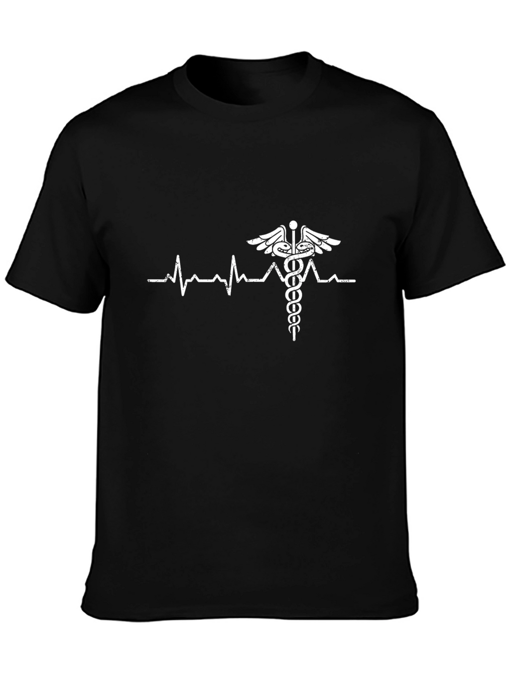Heartbeat Caduceus T-Shirt - Medical Symbol Tee