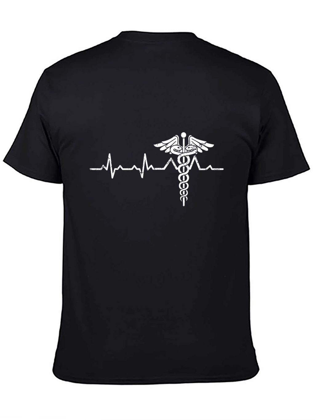 Heartbeat Caduceus T-Shirt - Medical Symbol Tee