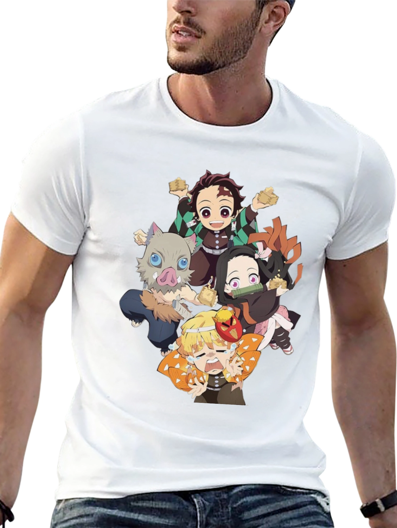 Anime Character Graphic Print Black T-Shirt