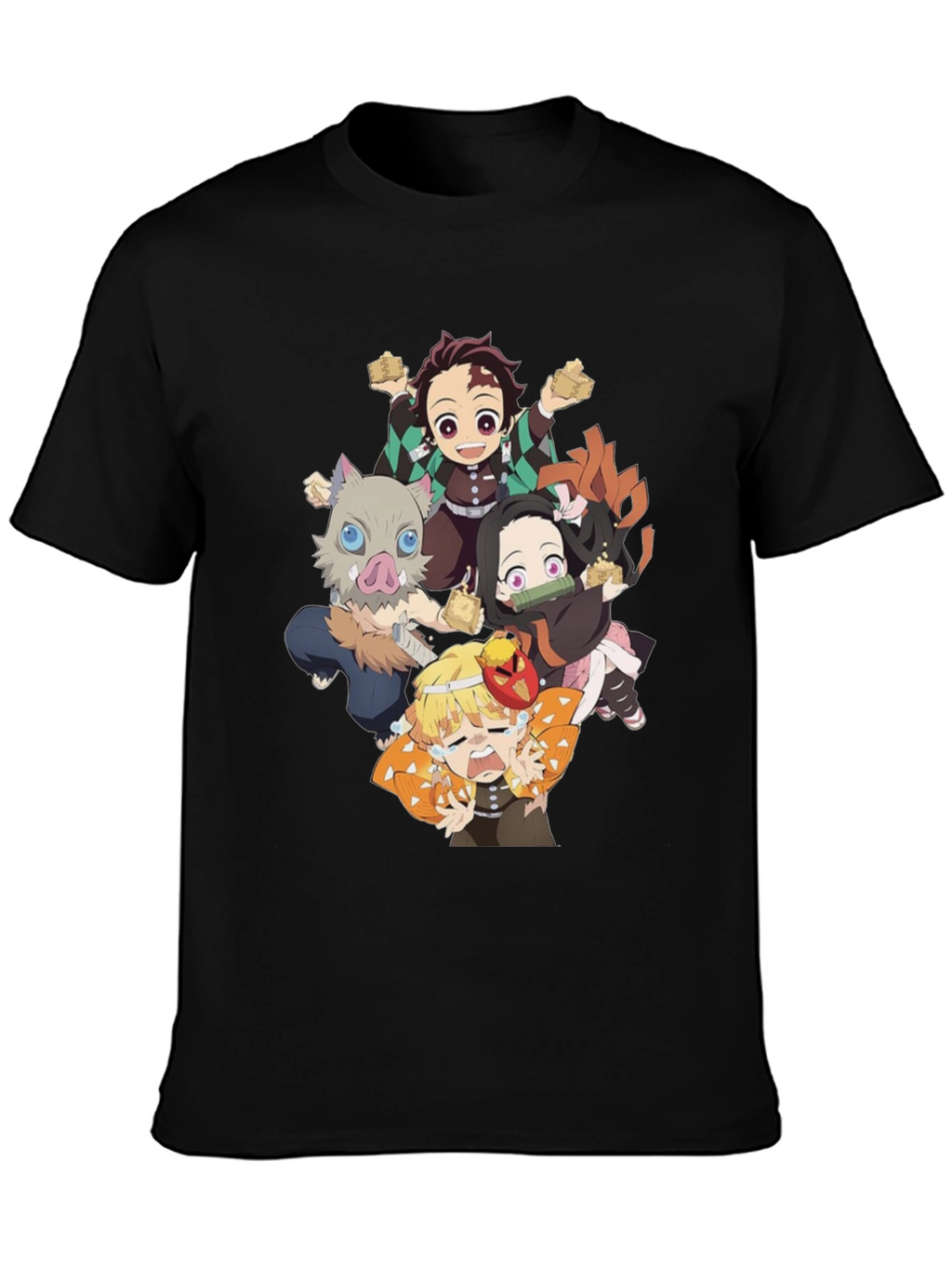 Anime Character Graphic Print Black T-Shirt