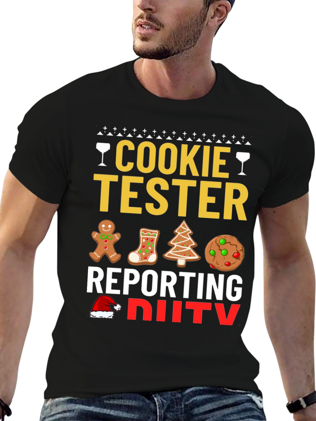 Cookie Tester Reporting for Duty Christmas T-Shirt