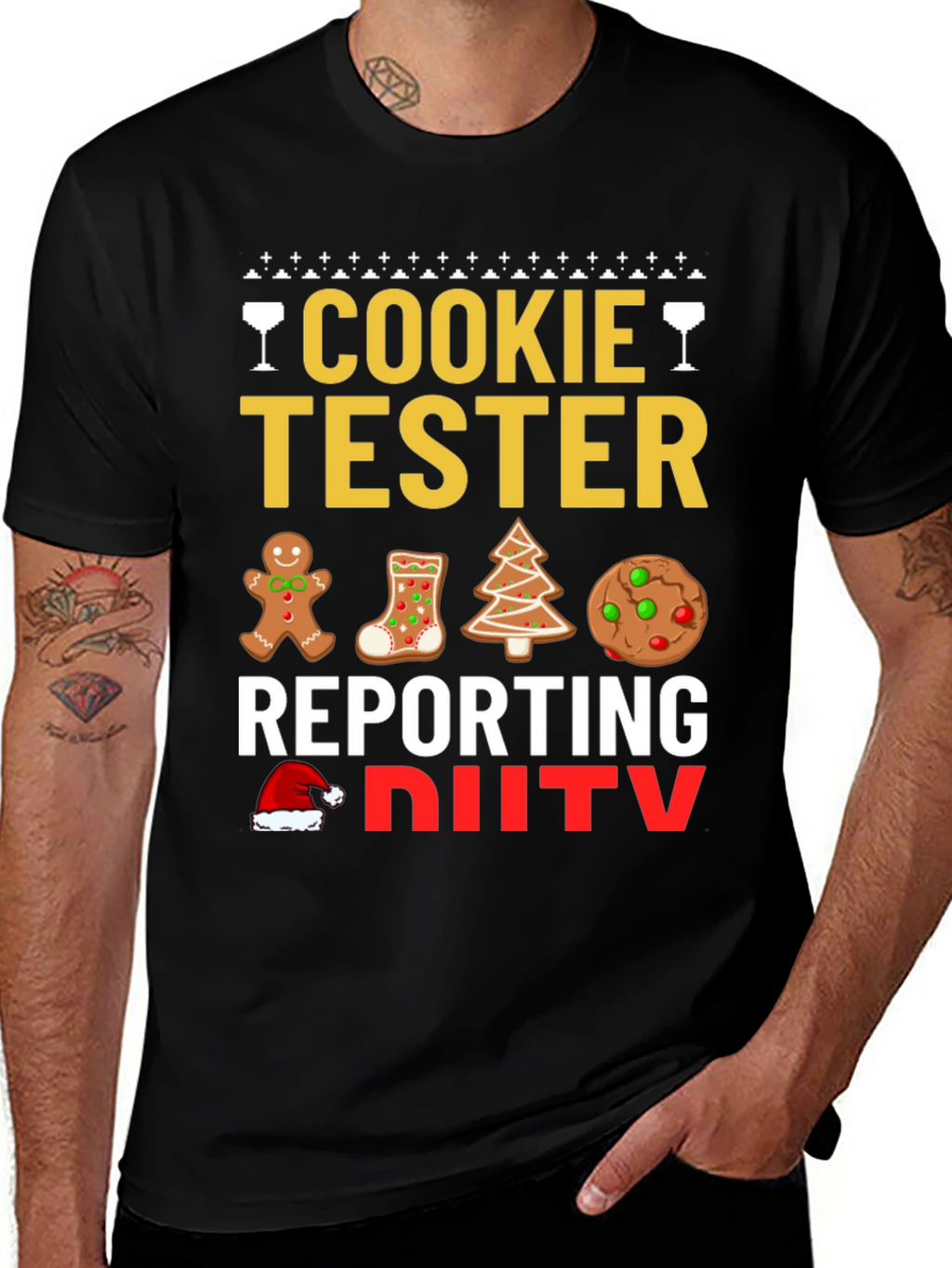 Cookie Tester Reporting for Duty Christmas T-Shirt