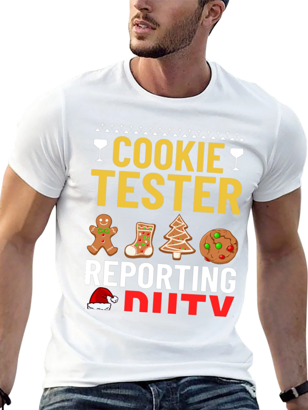 Cookie Tester Reporting for Duty Christmas T-Shirt