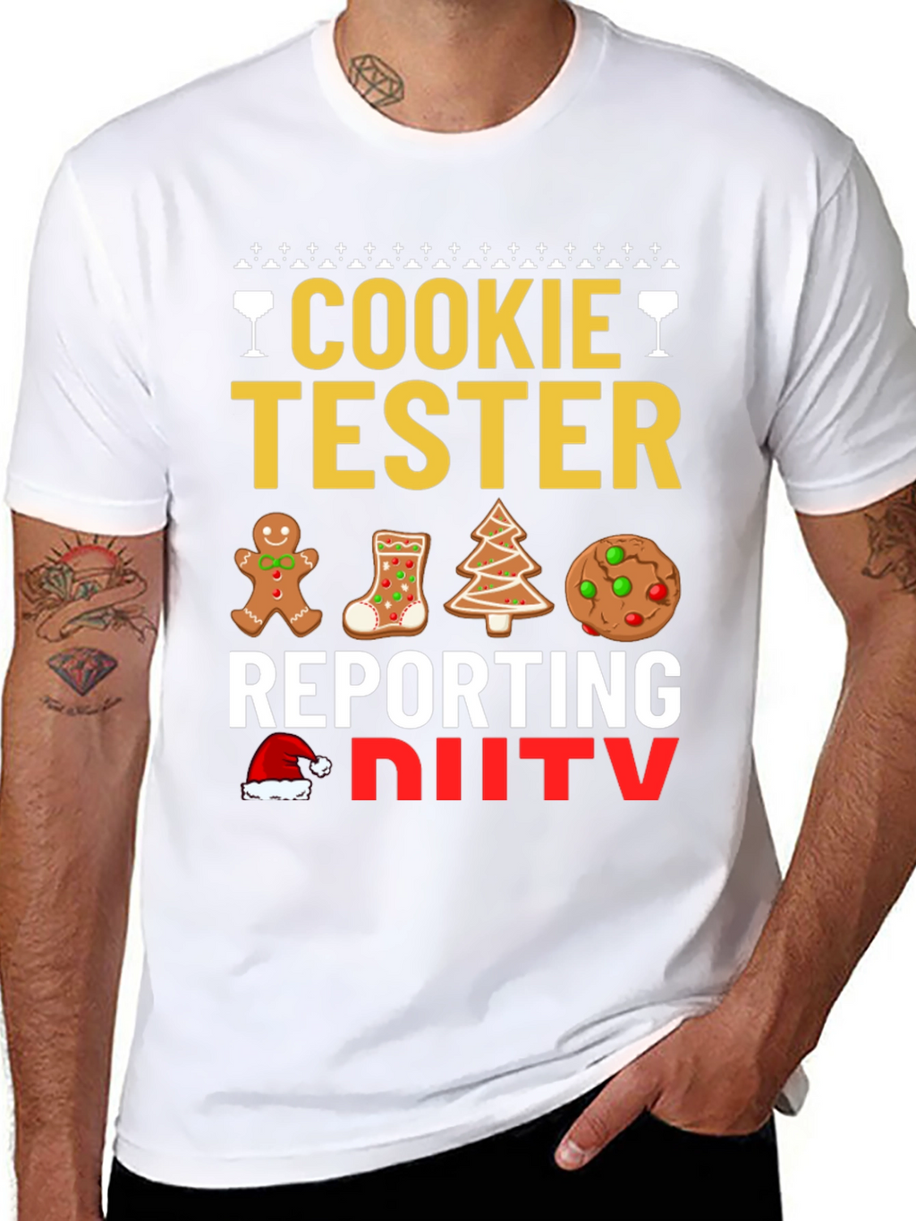 Cookie Tester Reporting for Duty Christmas T-Shirt
