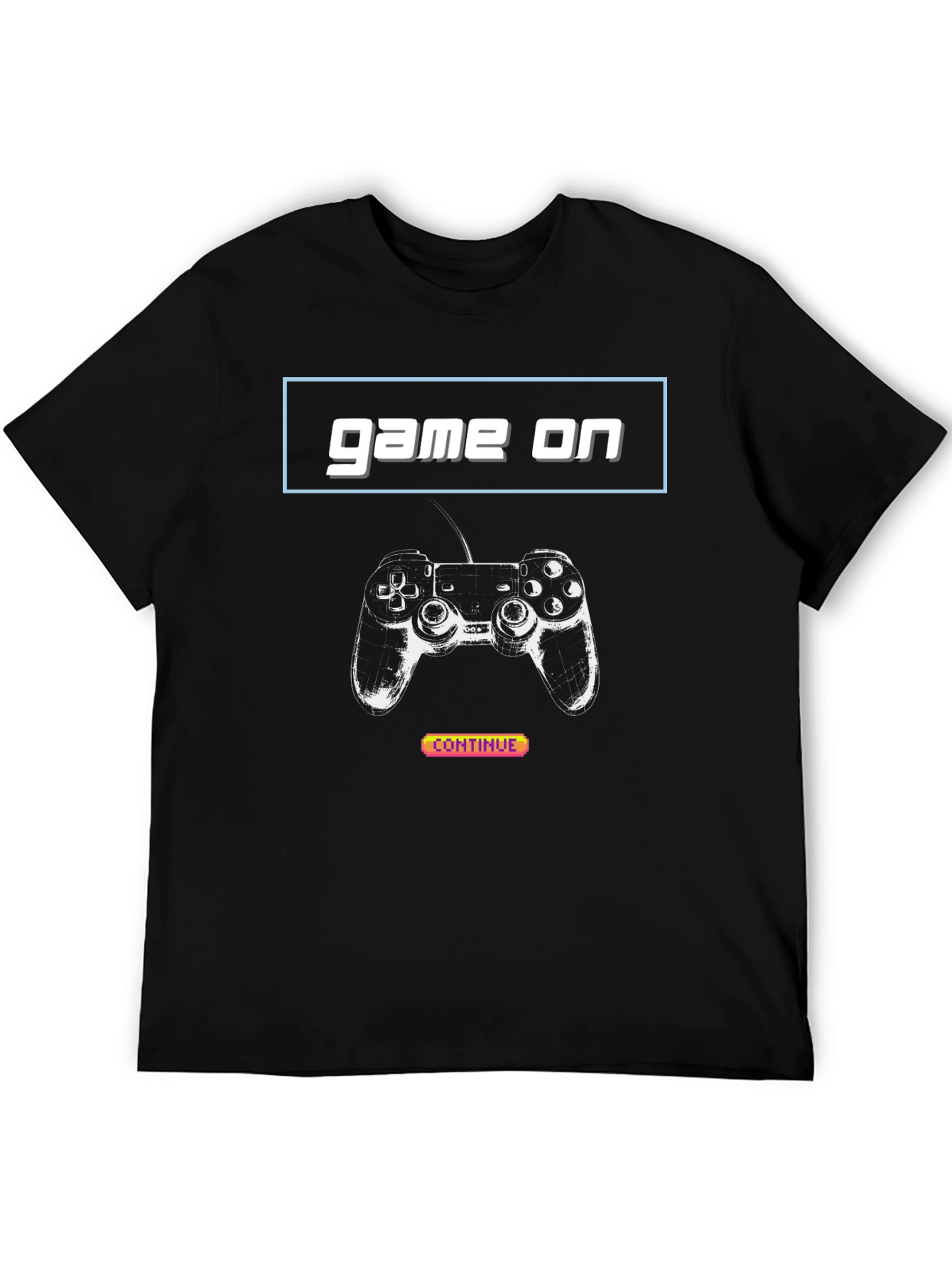 Game On Black Graphic Tee - Gamer T-Shirt