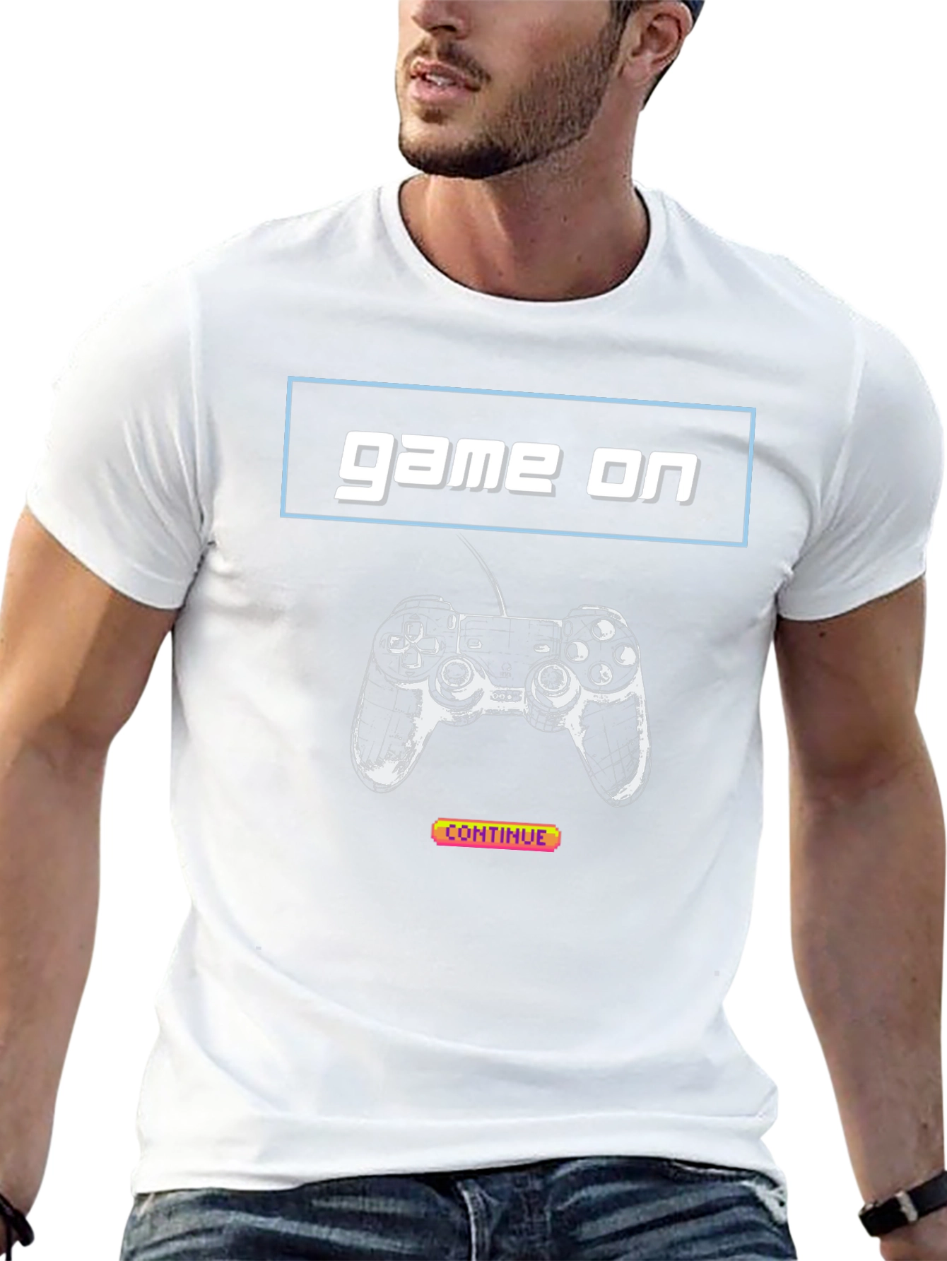 Game On Black Graphic Tee - Gamer T-Shirt