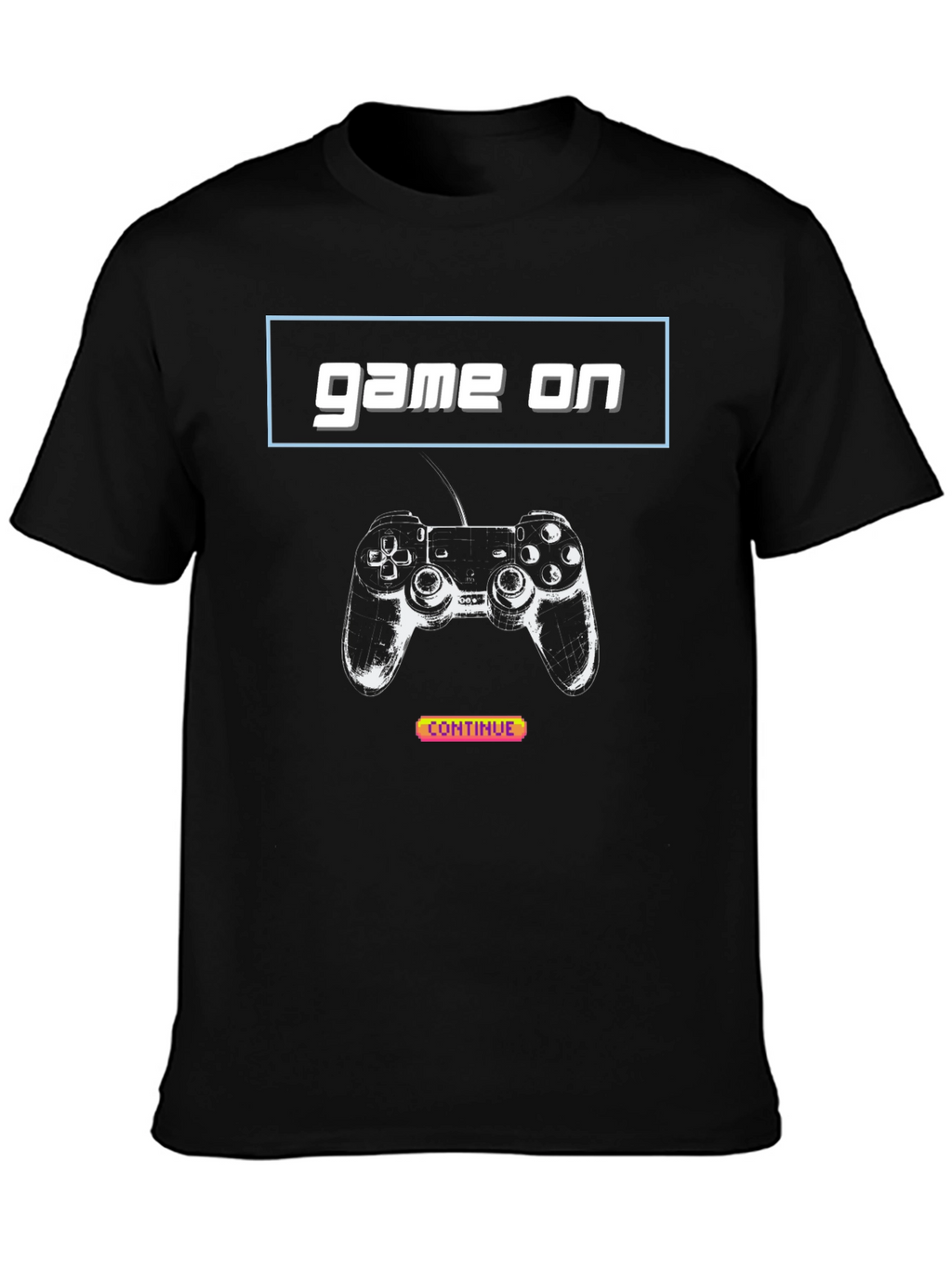 Game On Black Graphic Tee - Gamer T-Shirt