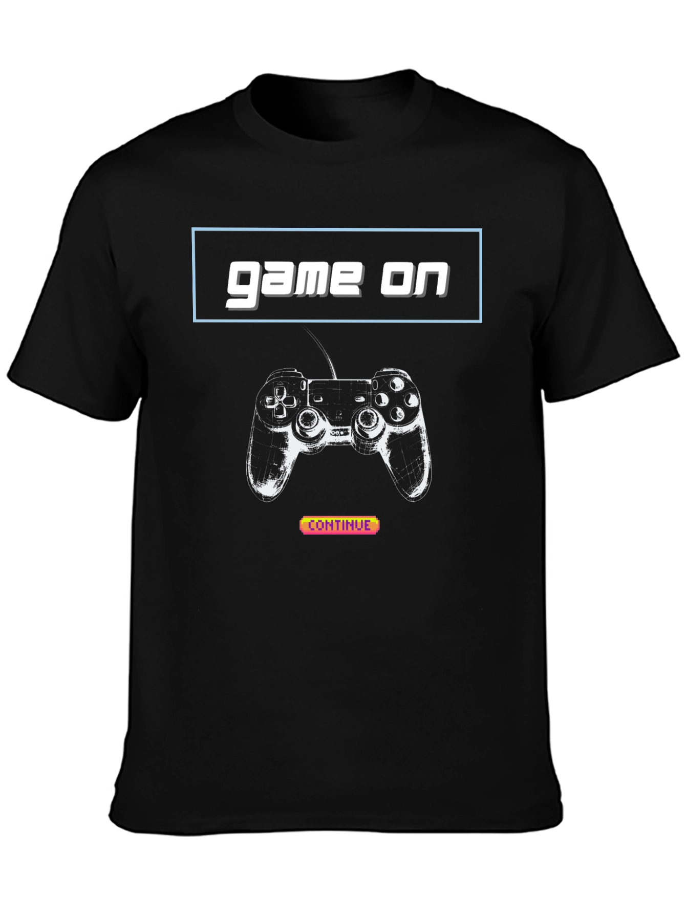 Game On Black Graphic Tee - Gamer T-Shirt