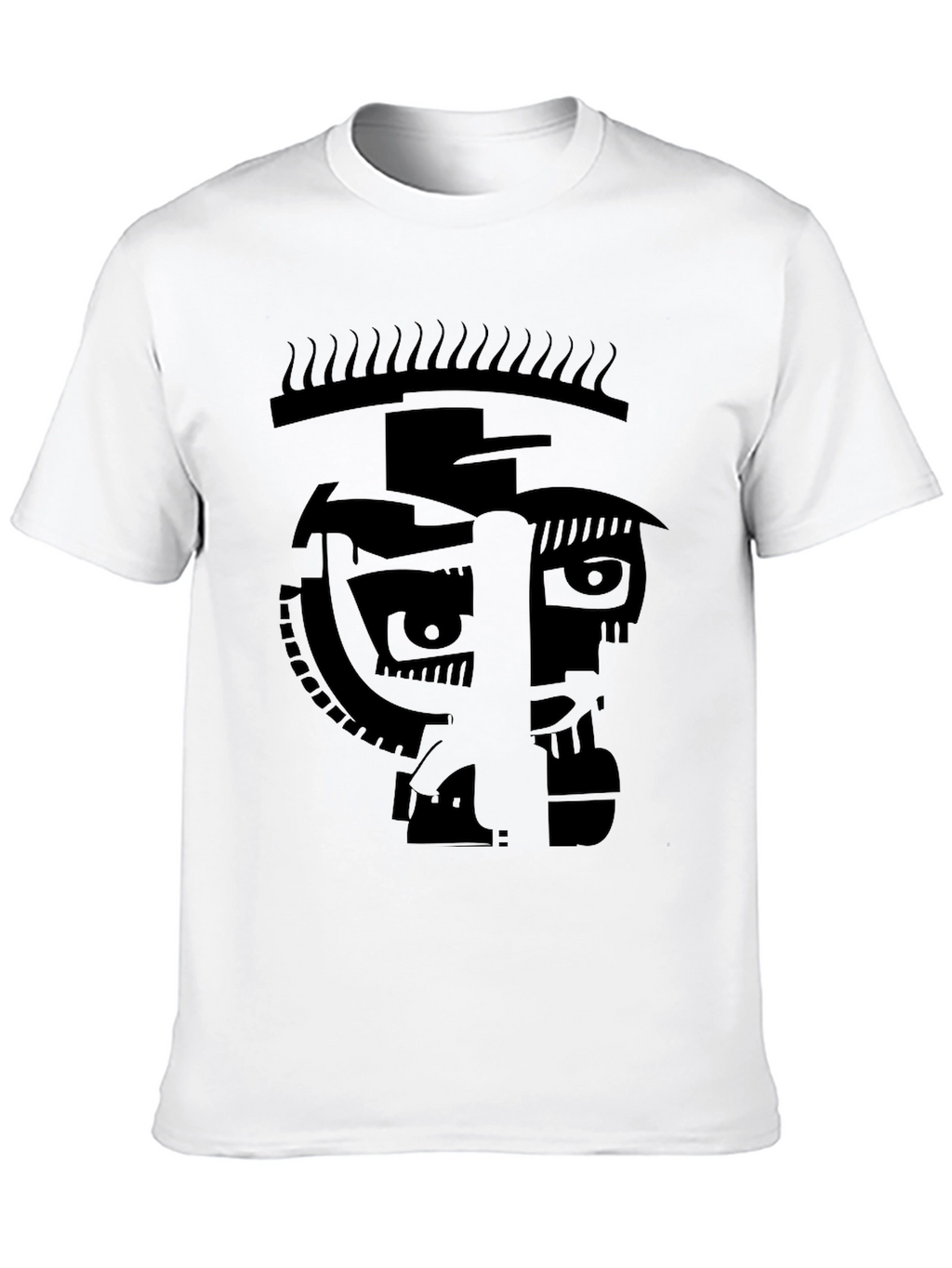 Abstract Face Graphic Black T-Shirt - Modern Art Tee