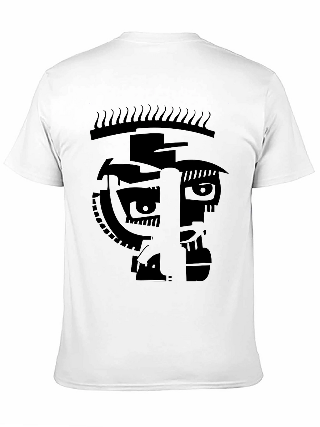 Abstract Face Graphic Black T-Shirt - Modern Art Tee