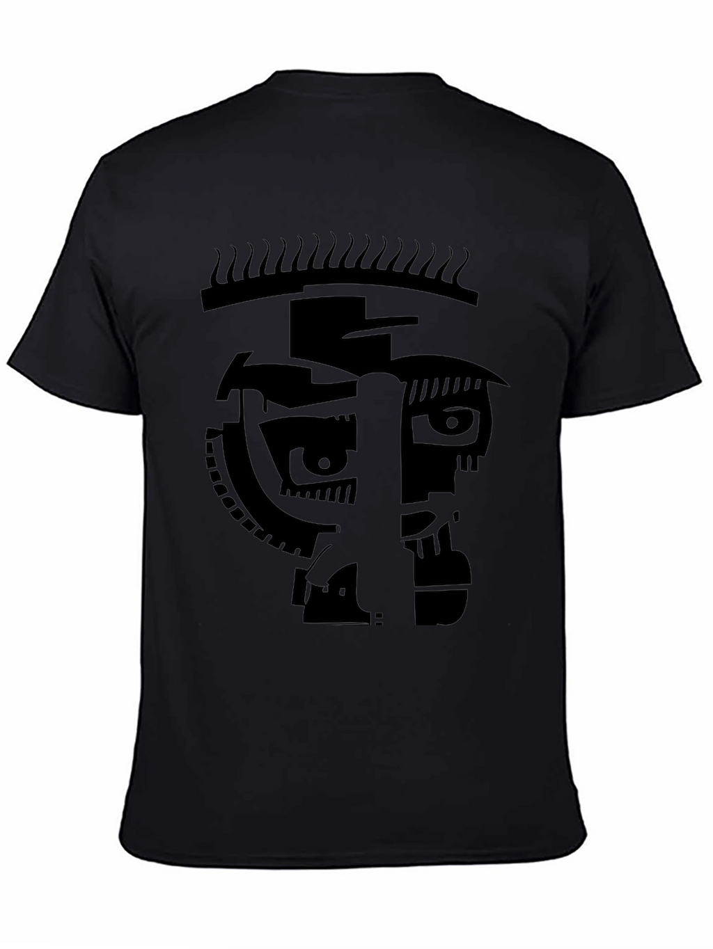 Abstract Face Graphic Black T-Shirt - Modern Art Tee