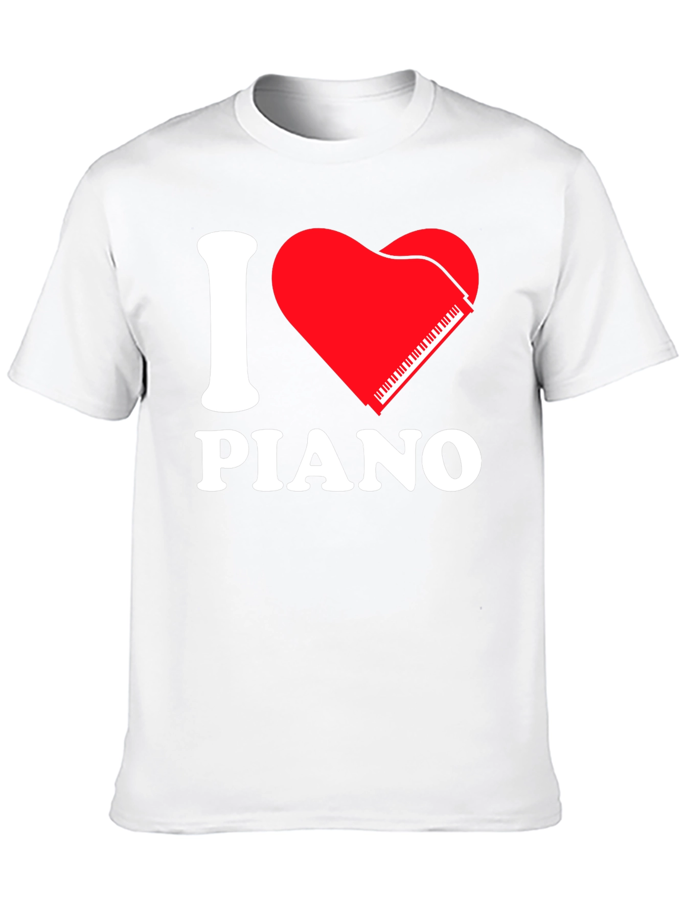 I Love Piano Black T-Shirt - Music Lover Tee