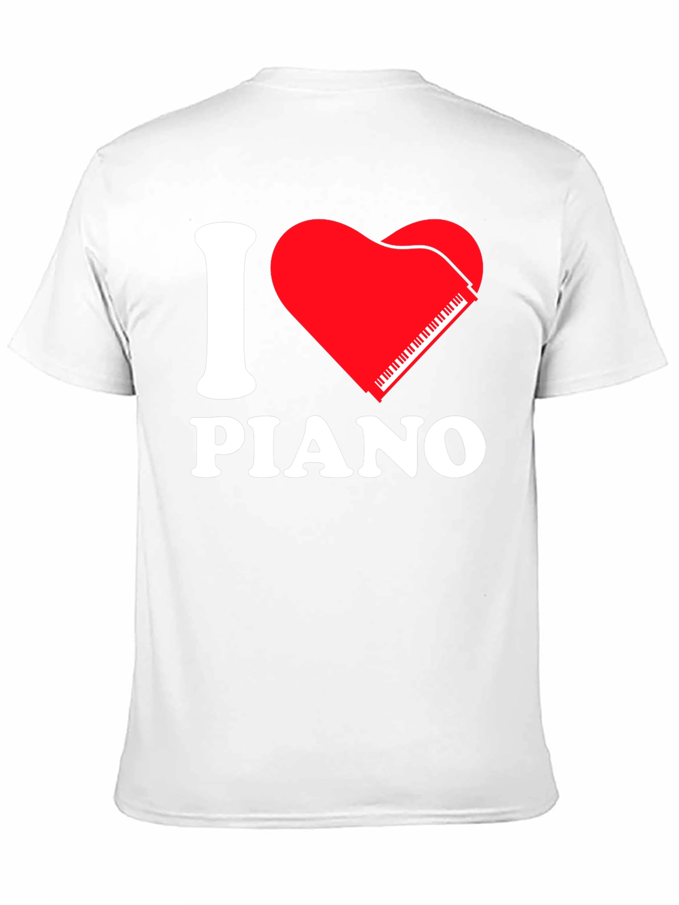 I Love Piano Black T-Shirt - Music Lover Tee