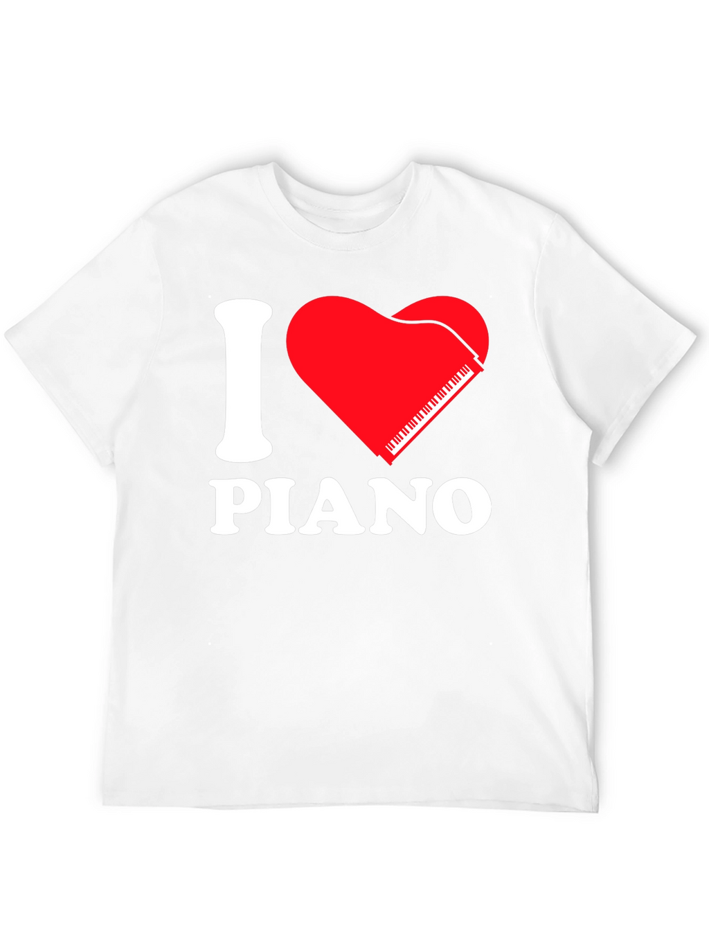 I Love Piano Black T-Shirt - Music Lover Tee