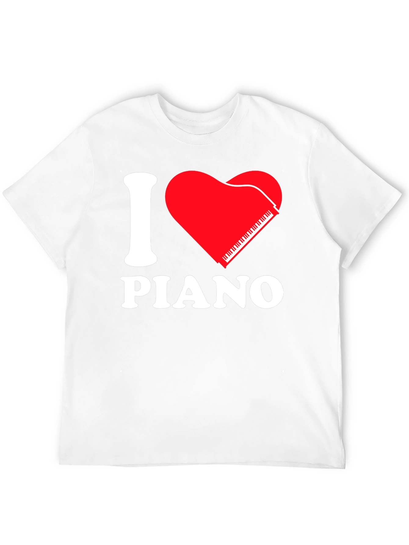 I Love Piano Black T-Shirt - Music Lover Tee