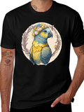 Parrot Floral Wreath Graphic Tee