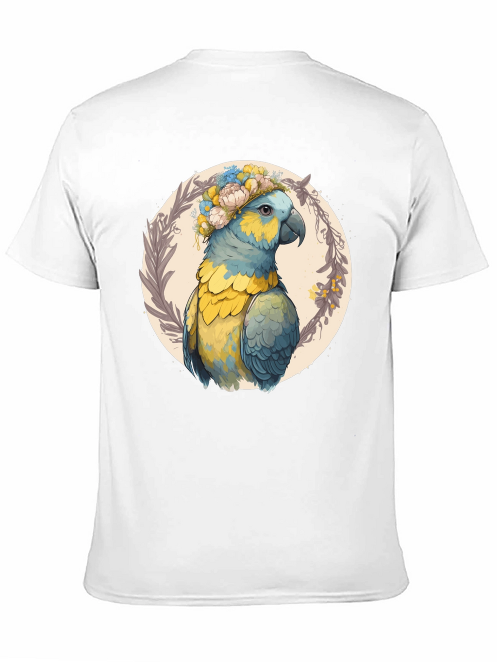 Parrot Floral Wreath Graphic Tee