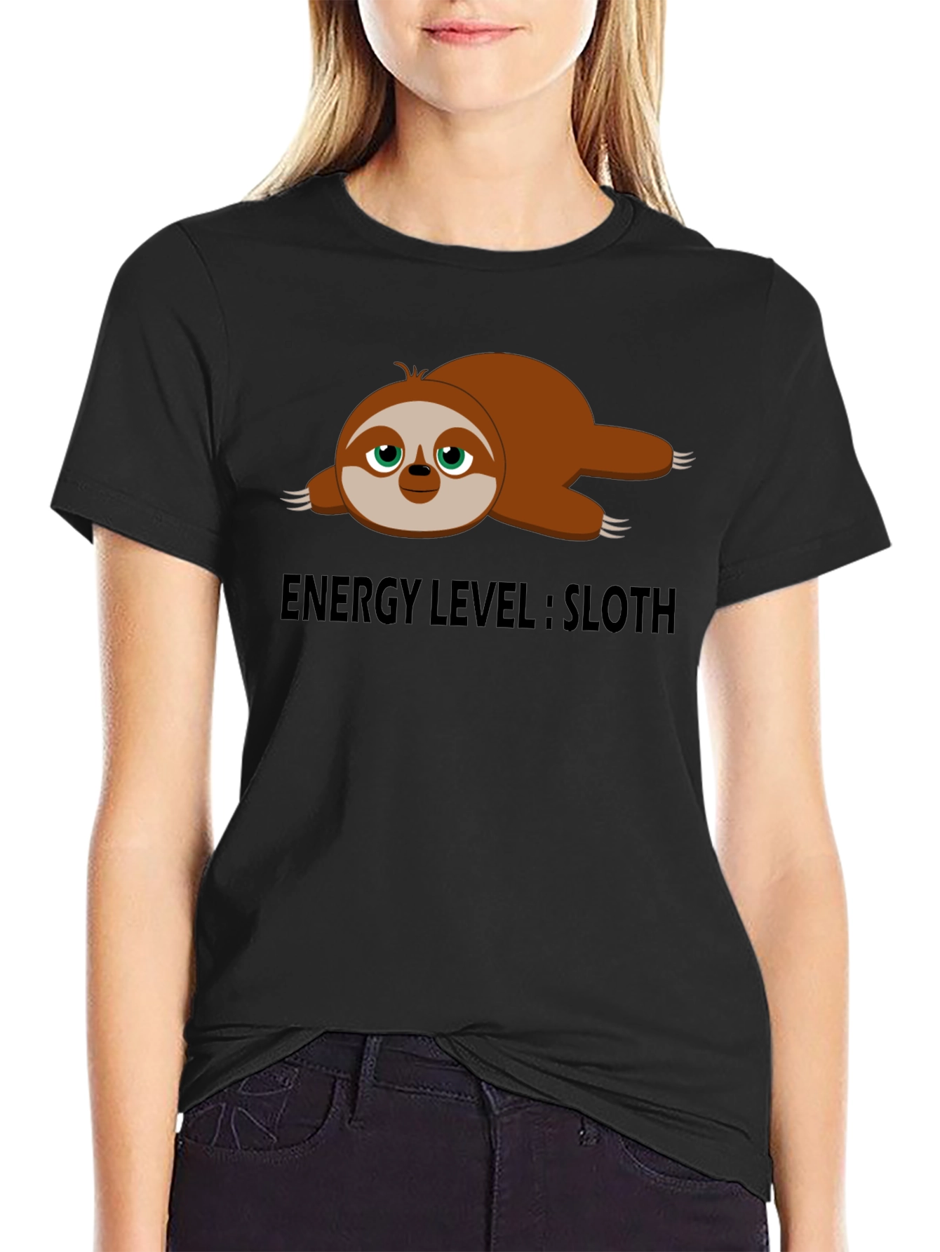 Energy Level Sloth T-Shirt - Lazy Days Comfort