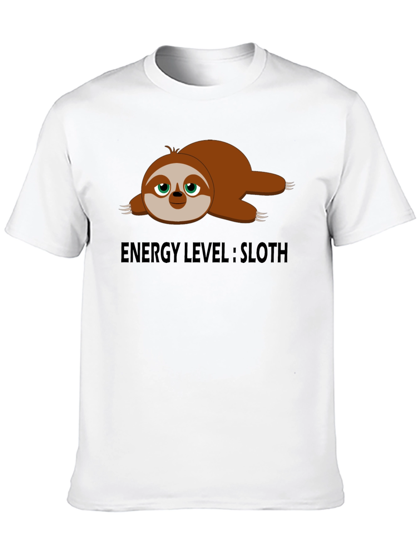 Energy Level Sloth T-Shirt - Lazy Days Comfort