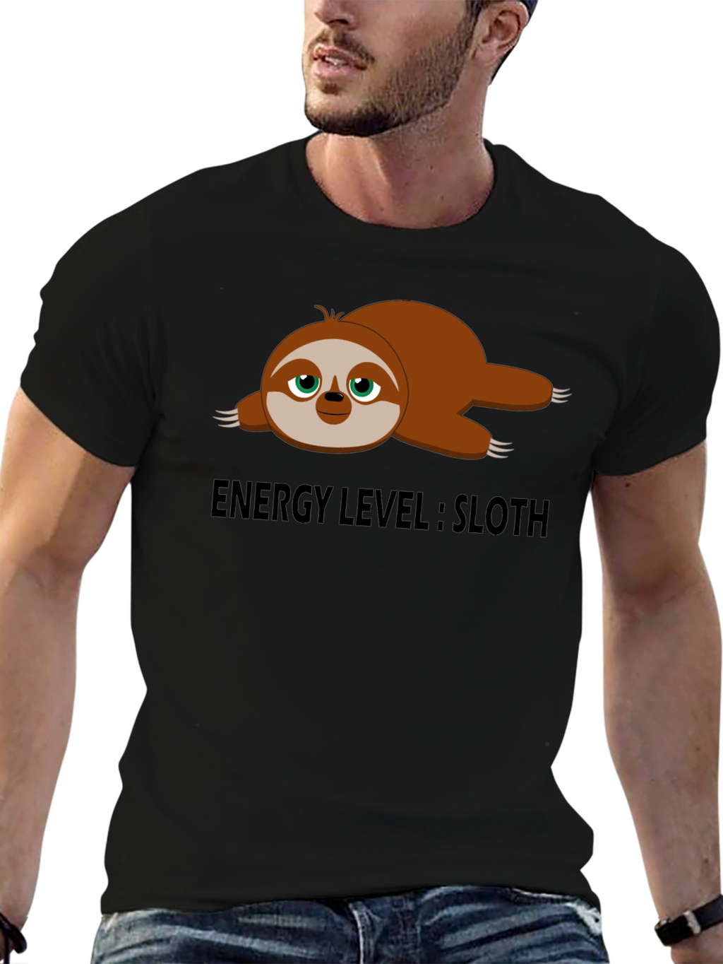 Energy Level Sloth T-Shirt - Lazy Days Comfort