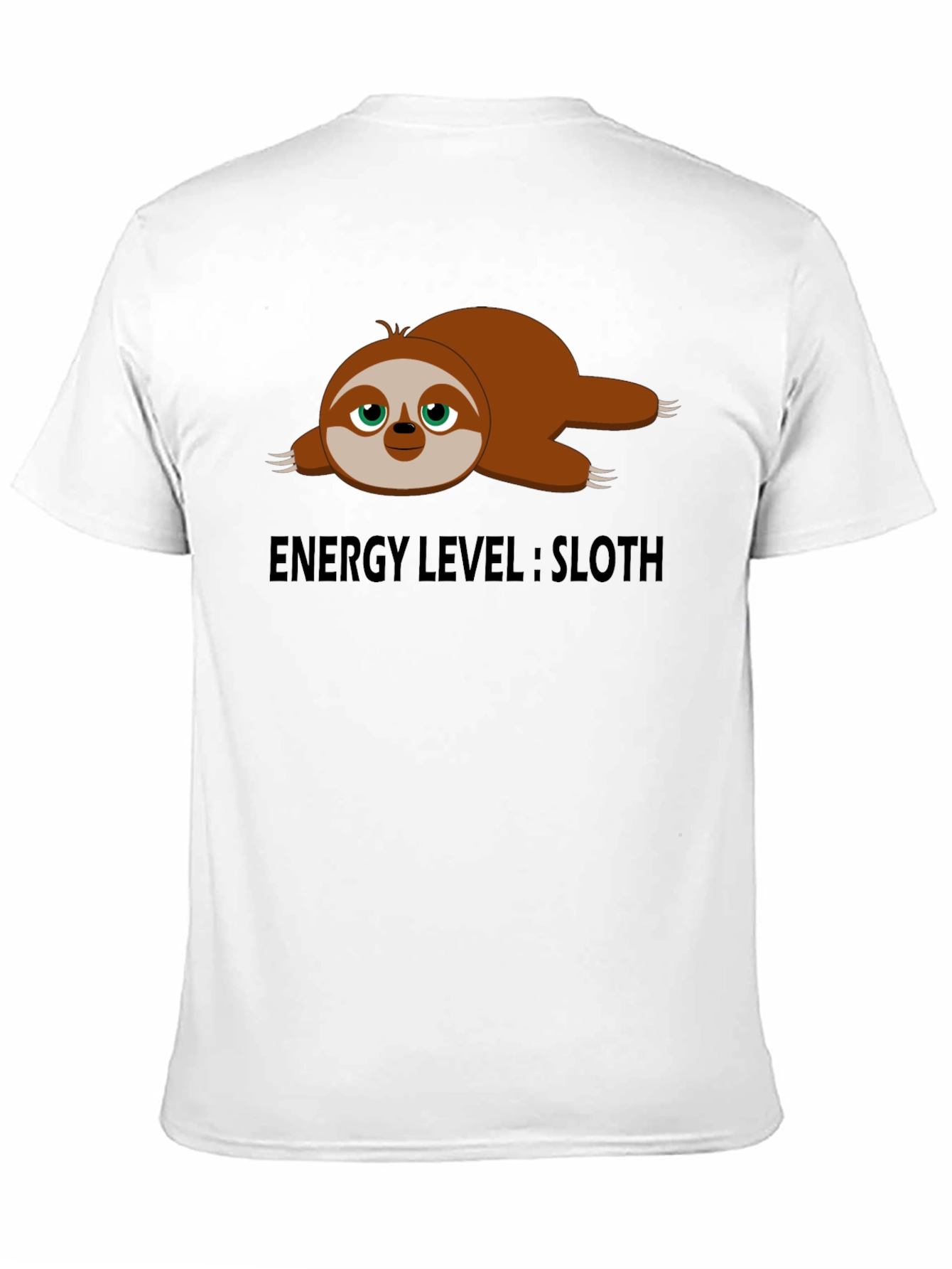 Energy Level Sloth T-Shirt - Lazy Days Comfort