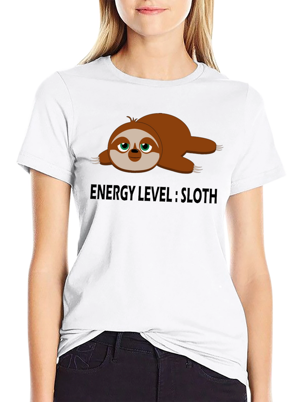 Energy Level Sloth T-Shirt - Lazy Days Comfort