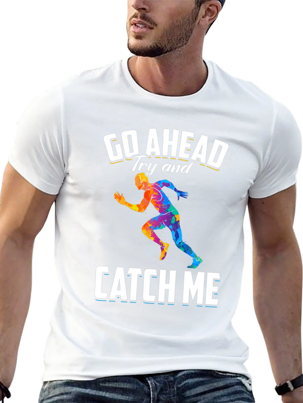 Go Ahead Catch Me Runner Graphic T-Shirt