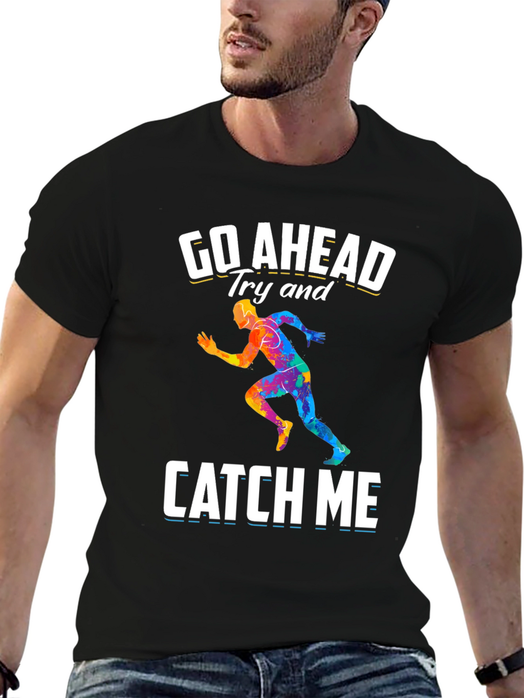 Go Ahead Catch Me Runner Graphic T-Shirt