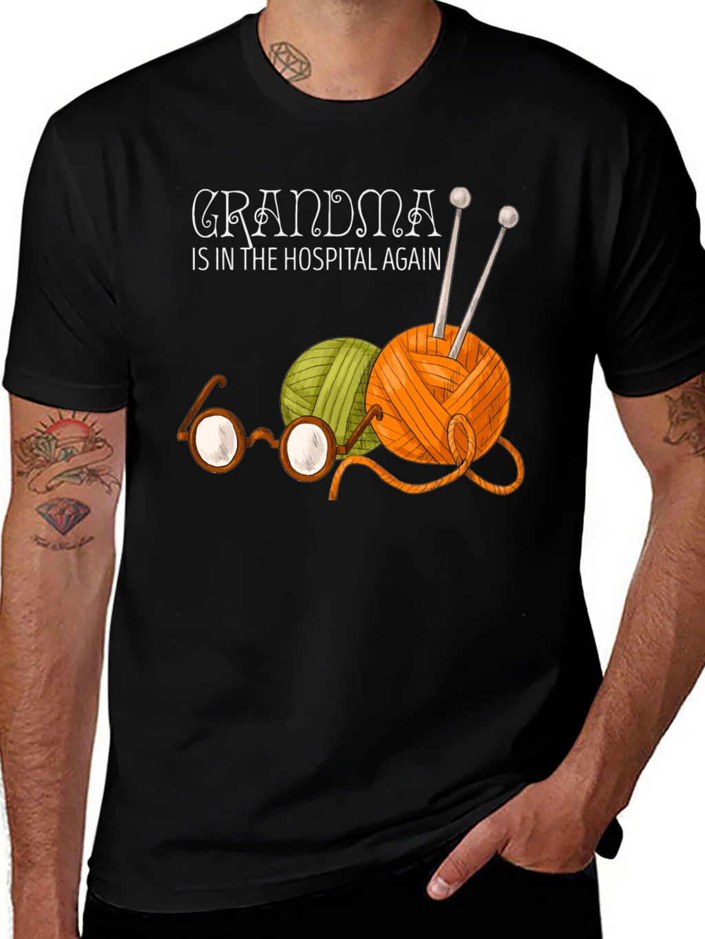 Grandmas Yarn Tee - Knitting Humor T-Shirt