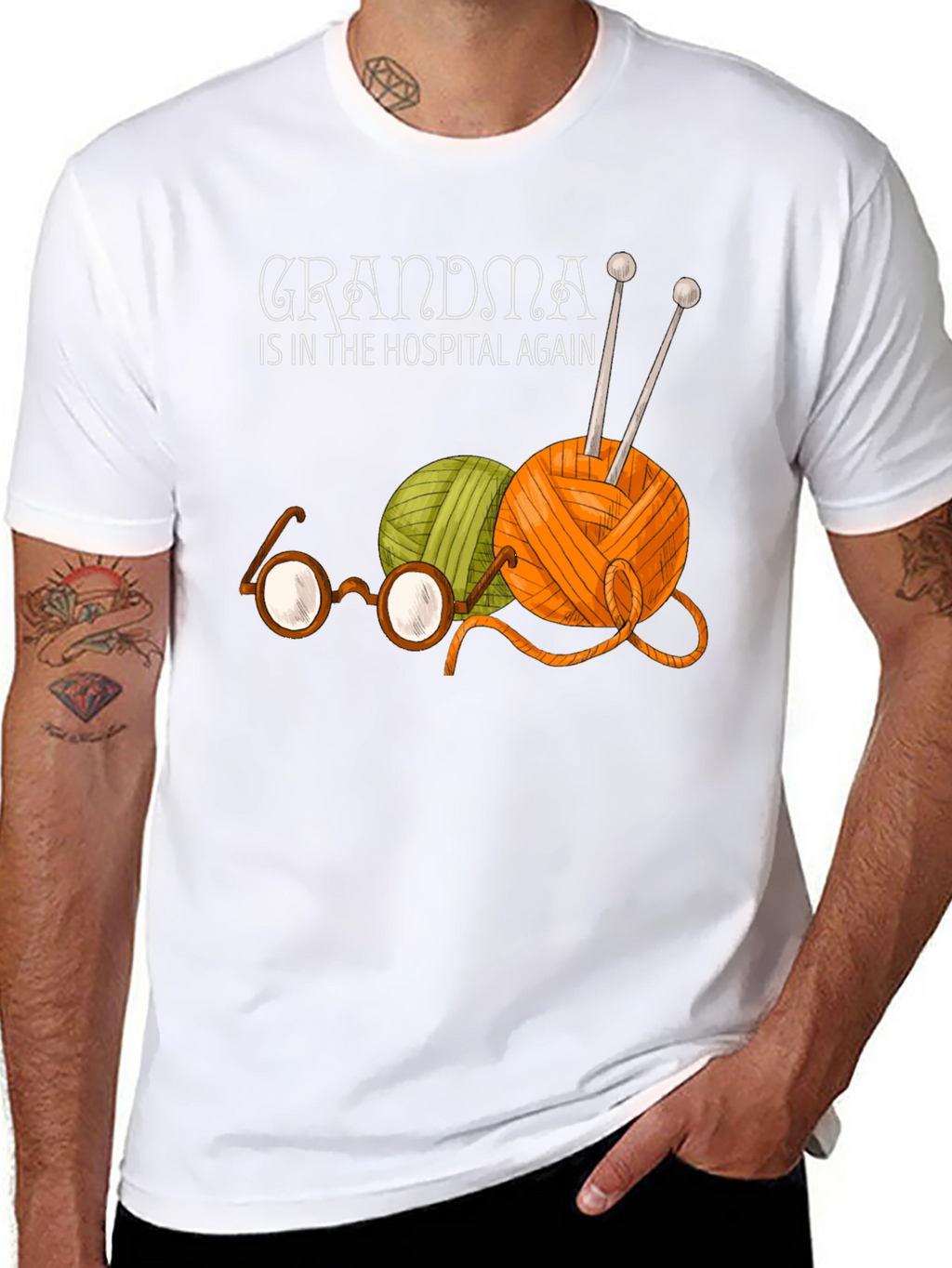 Grandmas Yarn Tee - Knitting Humor T-Shirt