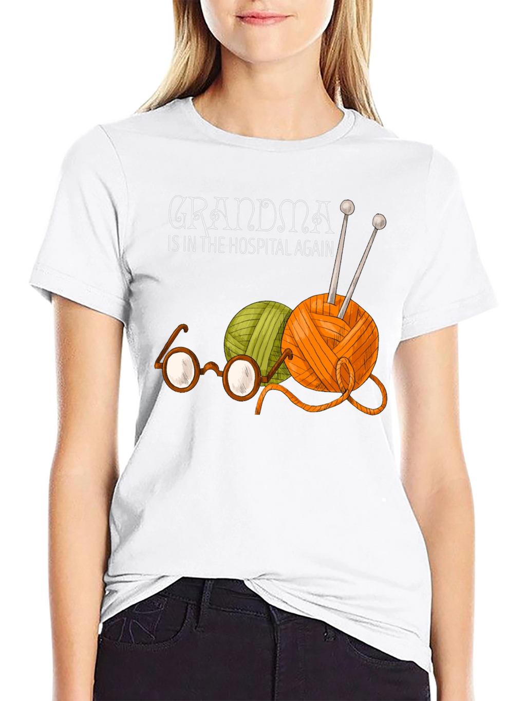 Grandmas Yarn Tee - Knitting Humor T-Shirt