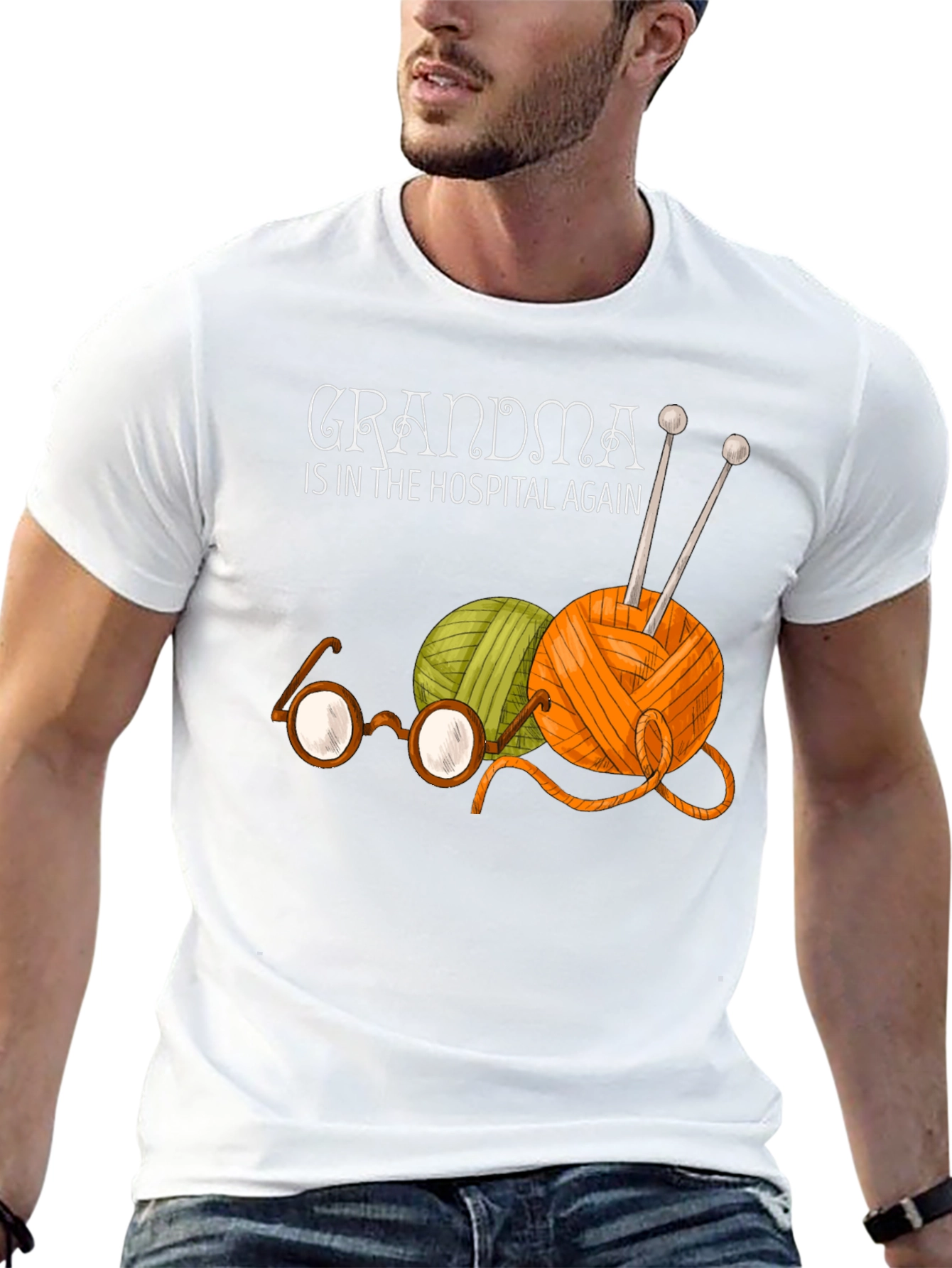 Grandmas Yarn Tee - Knitting Humor T-Shirt