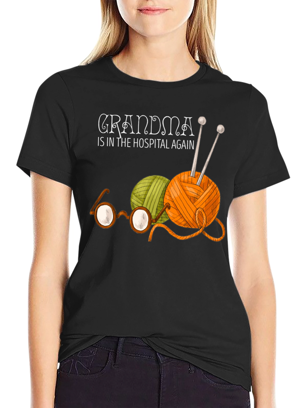 Grandmas Yarn Tee - Knitting Humor T-Shirt