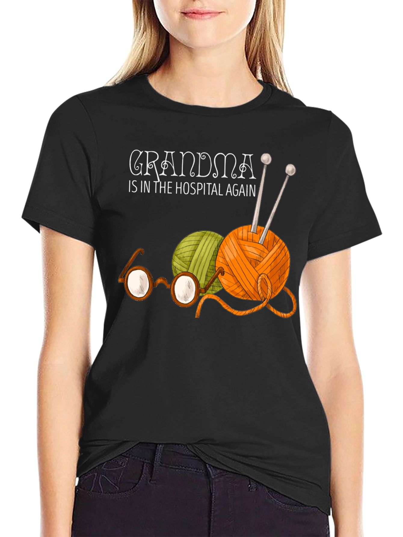 Grandmas Yarn Tee - Knitting Humor T-Shirt