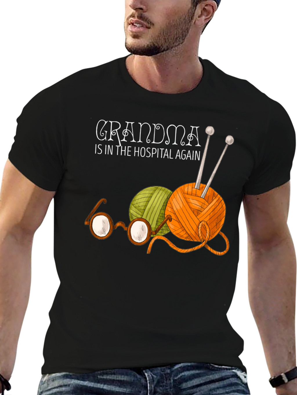 Grandmas Yarn Tee - Knitting Humor T-Shirt