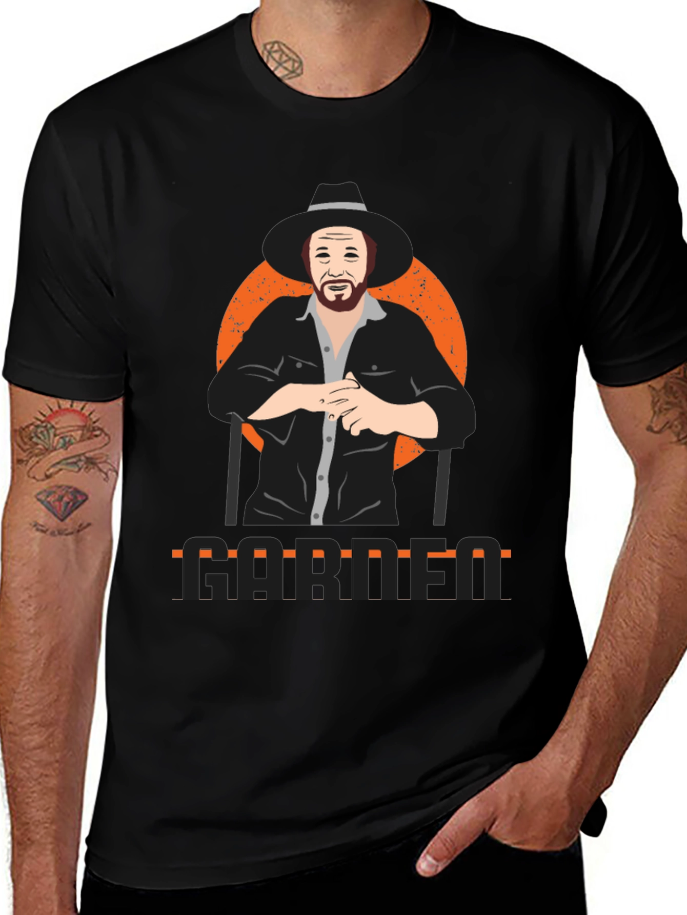 Garth Graphic Print Black T-Shirt